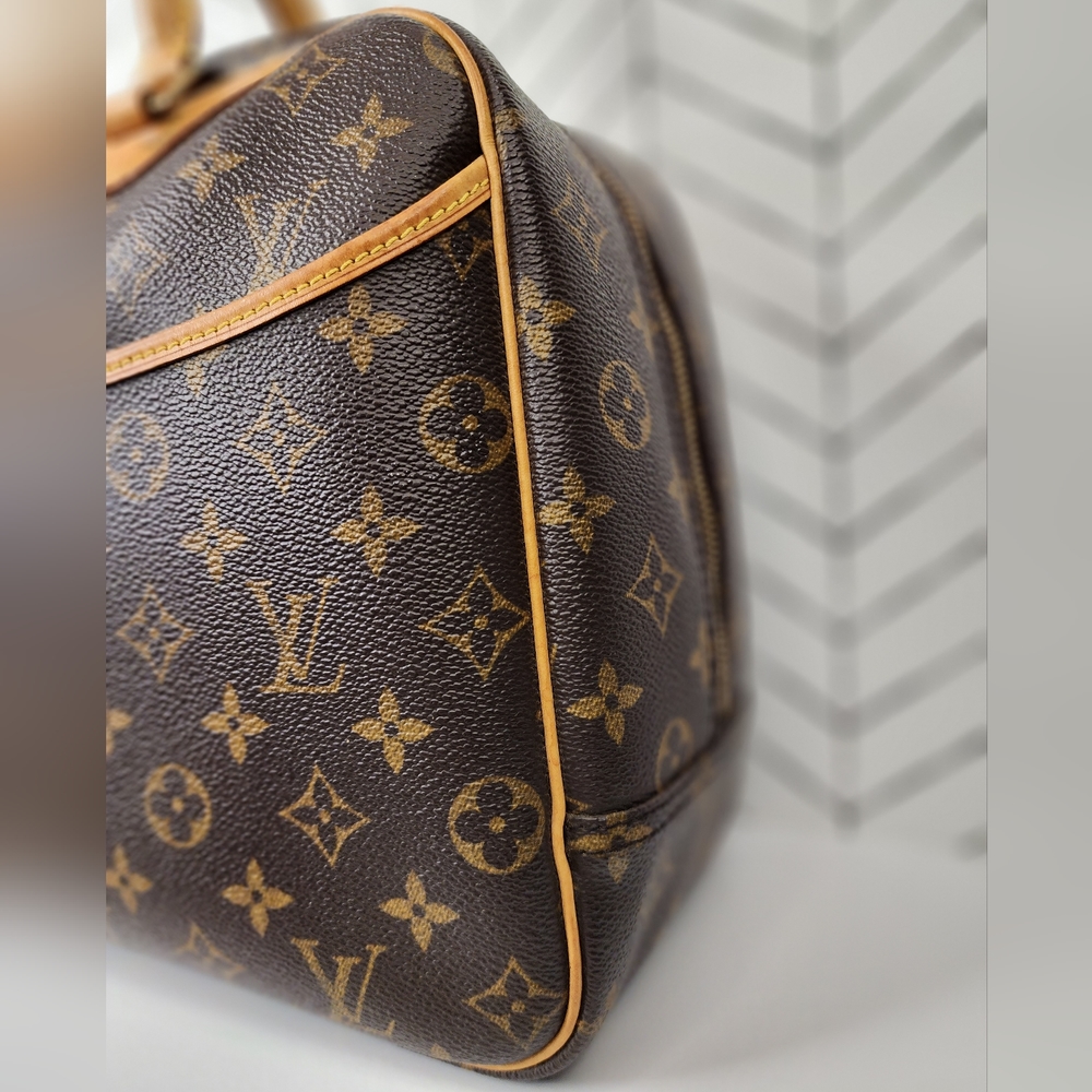 Louis Vuitton Brown Monogram Canvas Top Handle Satchel with Tan Leather Trim - Picture 6 of 16